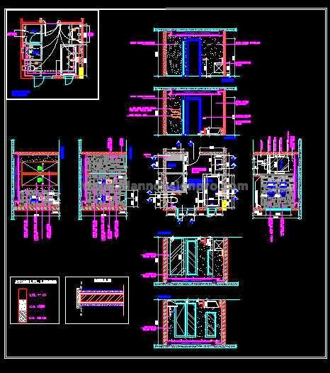 12'x11' Master Toilet Layout DWG for Hotels and Bungalows