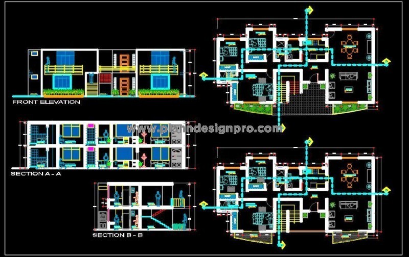 2-Storey House Plan DWG - Full Architectural Design
