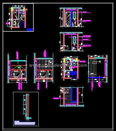 7'x10' Toilet Design in AutoCAD DWG- Glass Shower Cubicle Details