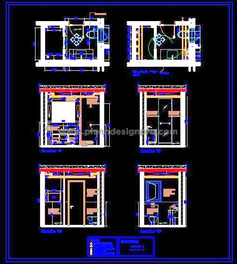9'x6' Bathroom Design CAD- Washbasin, WC, Shower Cubicle