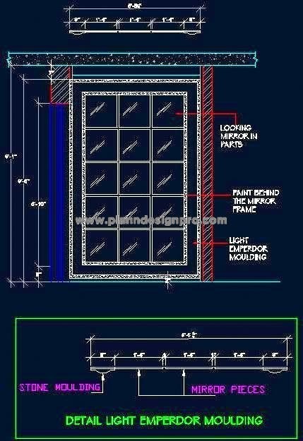 Accent Wall Design Free DWG- Italian Marble & Mirrorwork