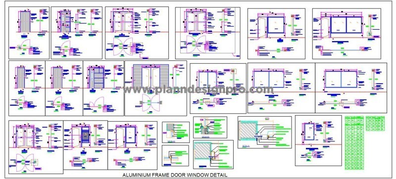 Aluminium Frame Design CAD- Doors, Windows, Ventilators & Glazing