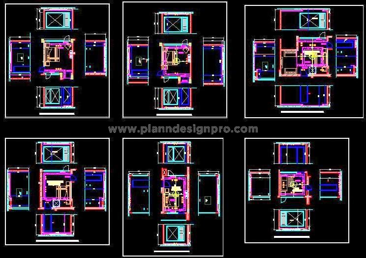 AutoCAD RCP Layout- Bedrooms and Ceiling Fixtures DWG