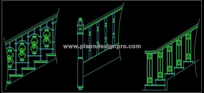Balcony & Staircase Railing Designs- Free CAD Blocks