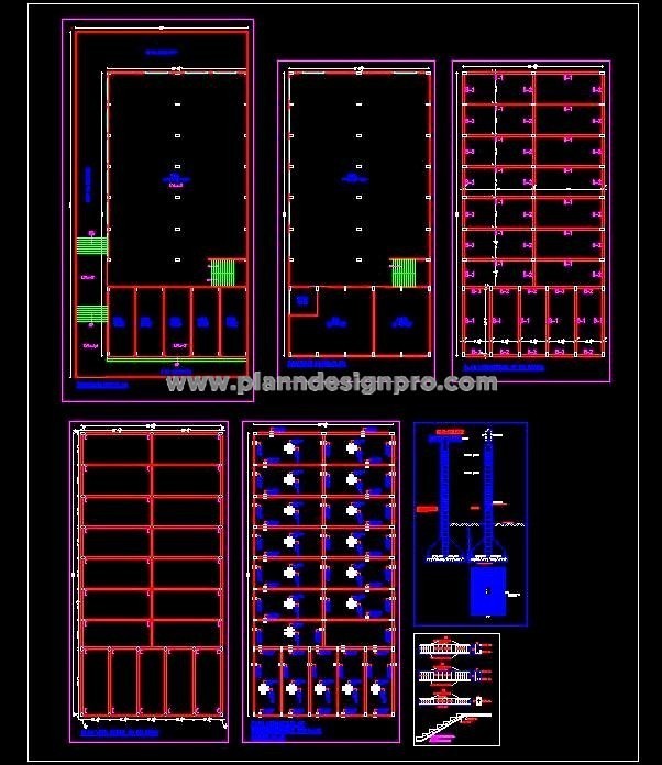 Banquet Hall Structural Design CAD - DWG Drawing