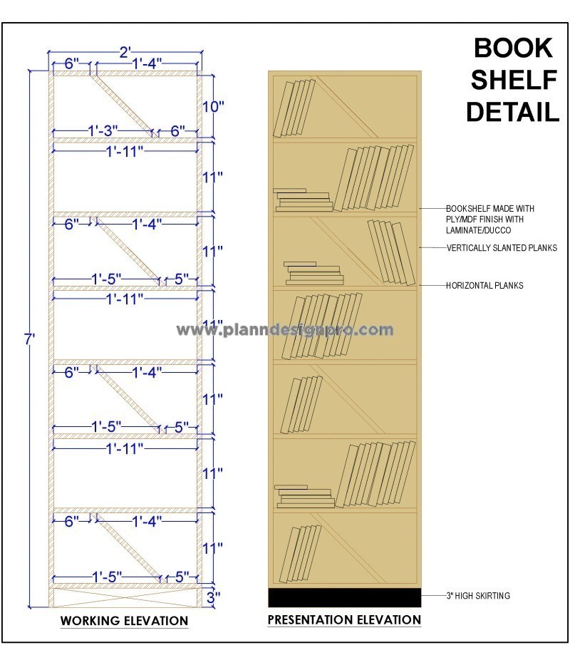 Bookshelf Elevation AutoCAD DWG Free Download