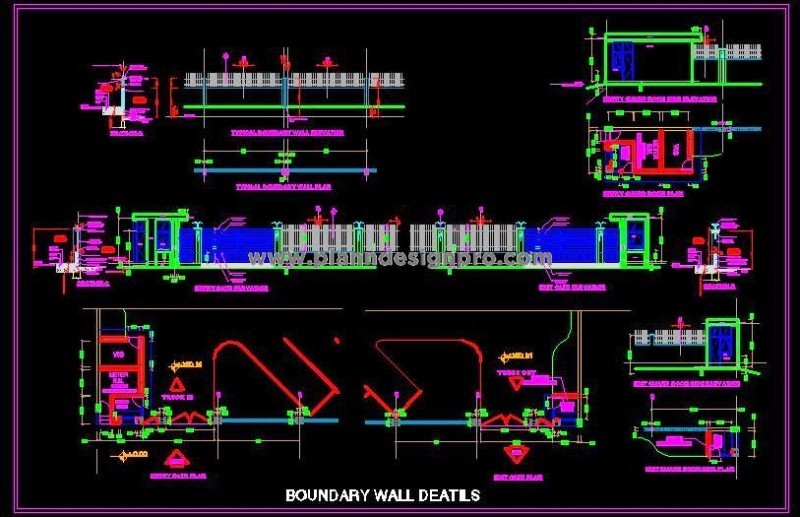 Boundary Wall & Entry Gate CAD Design for Commercial Projects