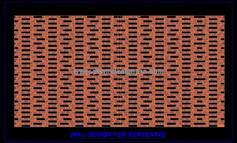 Brick Pattern Jali Free CAD Block for Screens and MDF Designs