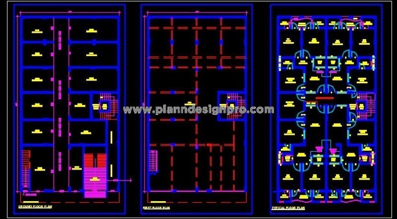 45'x80' Commercial & Residential Design- AutoCAD DWG