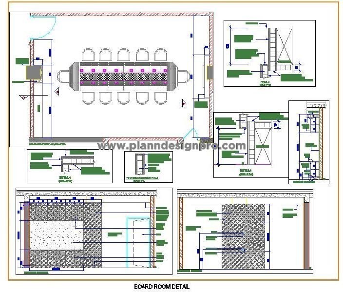 Conference Room CAD 10-12 Seats with Storage & Projector