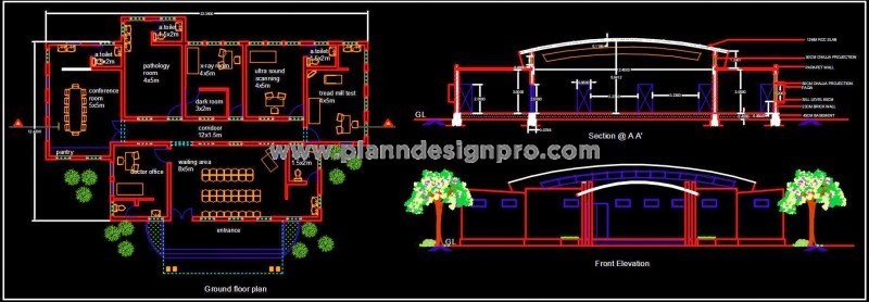 Diagnostic Center DWG File - Medical Facility Design and Plans