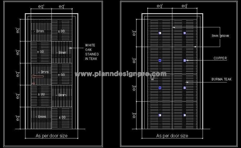Door Design with Copper Inlay- Free DWG Download