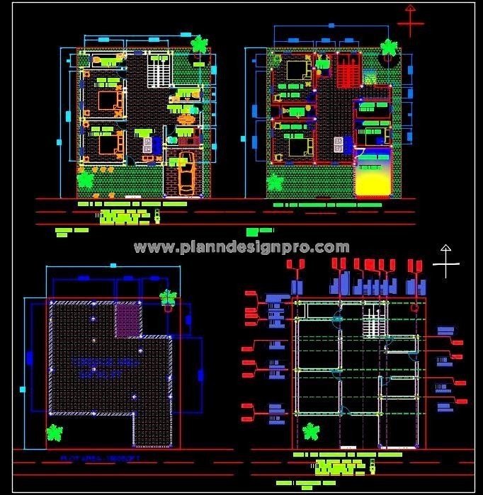 Duplex House Design on 40'x50' Plot- Free CAD Download