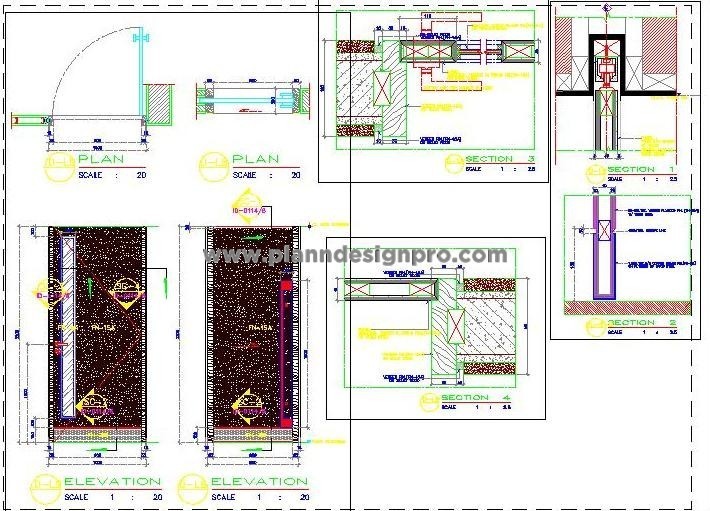 Flush and Sliding Door CAD Details- AutoCAD DWG Drawings