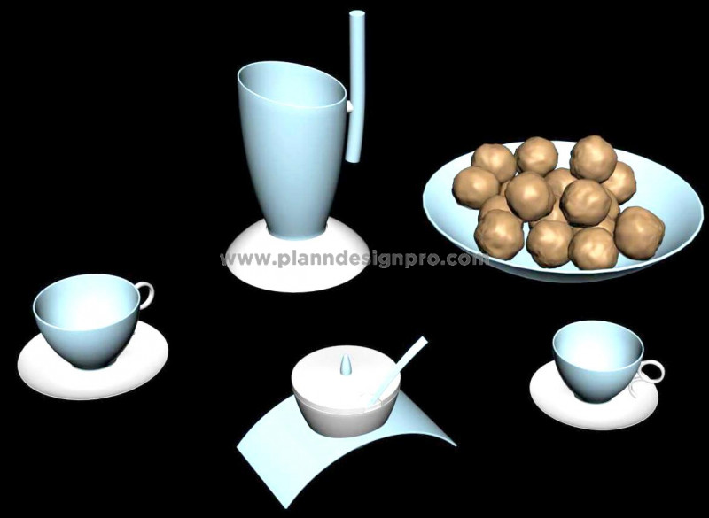 Free 3D Tea & Coffee Crockery Models for 3ds Max