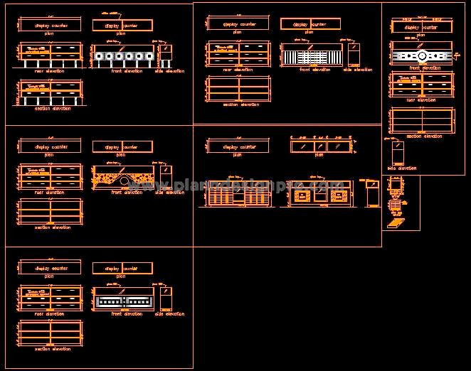 Free CAD Block- Display Counter Designs for Shops & Malls
