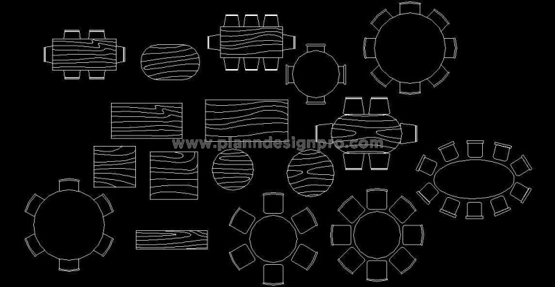 Free Dining Table CAD Blocks for Designers