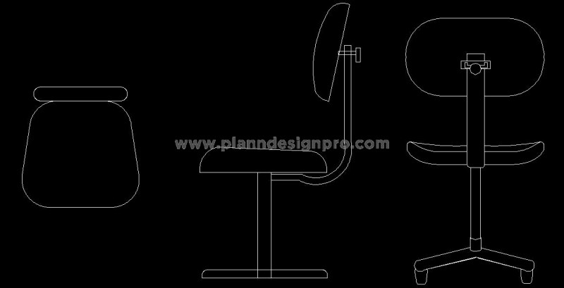 Free Office Chair CAD Block- Plan, Elevation & Section