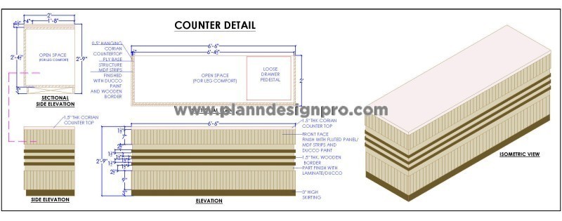 Functional Reception Desk CAD Design
