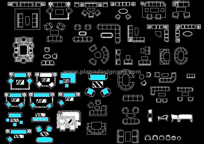 Furniture CAD Blocks Free- Sofa, Lounge & Seating DWG