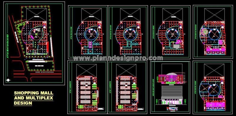 G+5 Shopping Mall & Multiplex Autocad Architectural Details