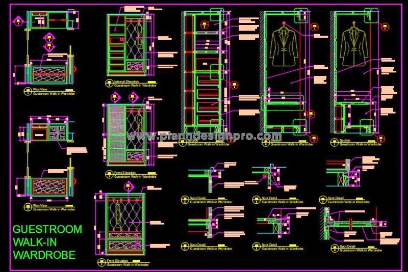 High-End Walk-In Closet CAD Design for Architects and Designers