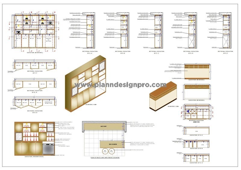 Home Bar Counter with Bottle Display CAD Drawing