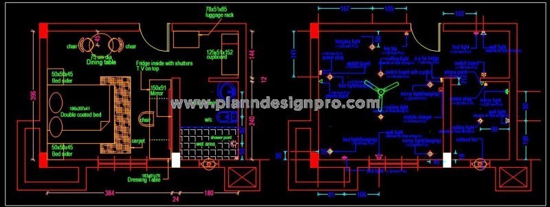 Hotel Guest Room CAD Layout - Free AutoCAD Download