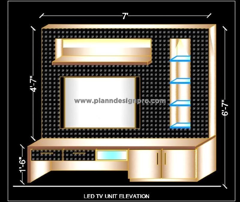 LED TV Unit Autocad Model