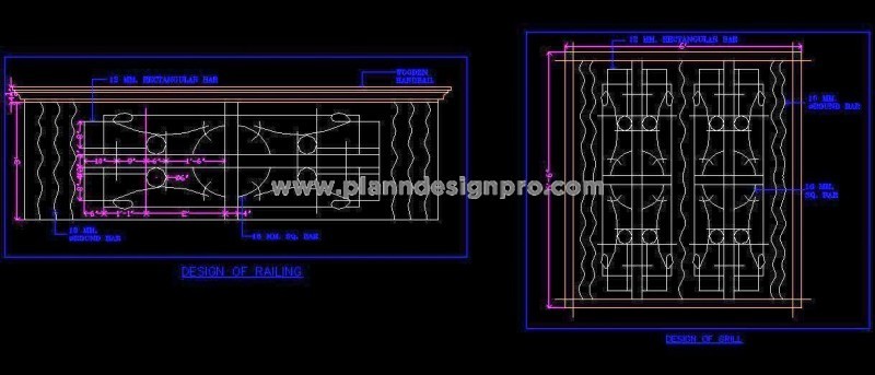 Modern Iron Grill & Railing Design in AutoCAD DWG