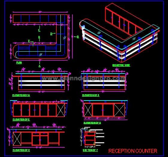 Modern Reception Desk Design in AutoCAD DWG for Offices