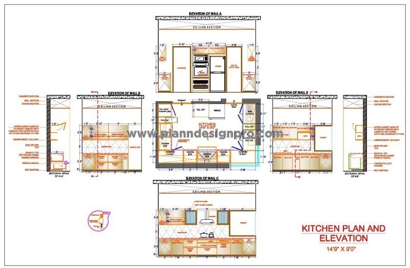 Modular Kitchen Design DWG AutoCAD Drawing