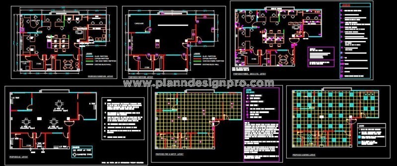 Office Interior Layout and Details Autocad File