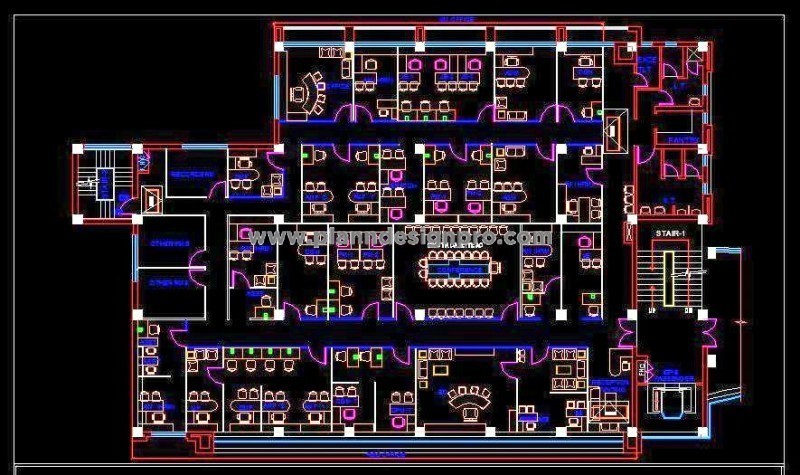 Office Layout DWG Executive Floor- Cabins, Confrerence Rooms & Utility