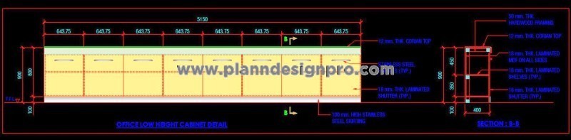 Office Storage Cabinet Design CAD DWG File