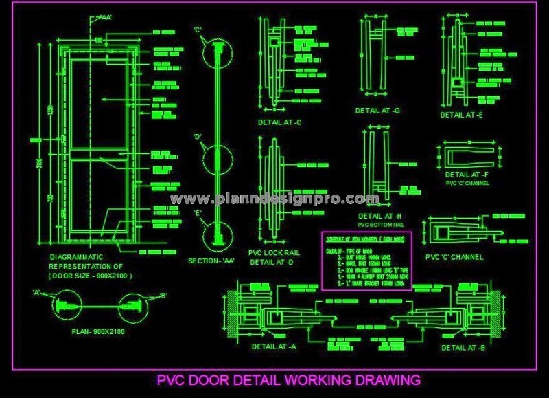 PVC Door Design CAD Detail
