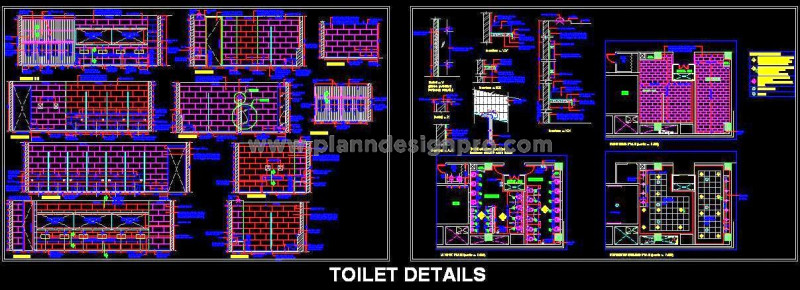 Public Toilet Detailed DWG Design- Gents, Ladies & Handicapped