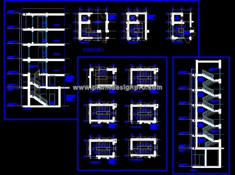 R.C.C. Staircase DWG for Residential & Commercial Use