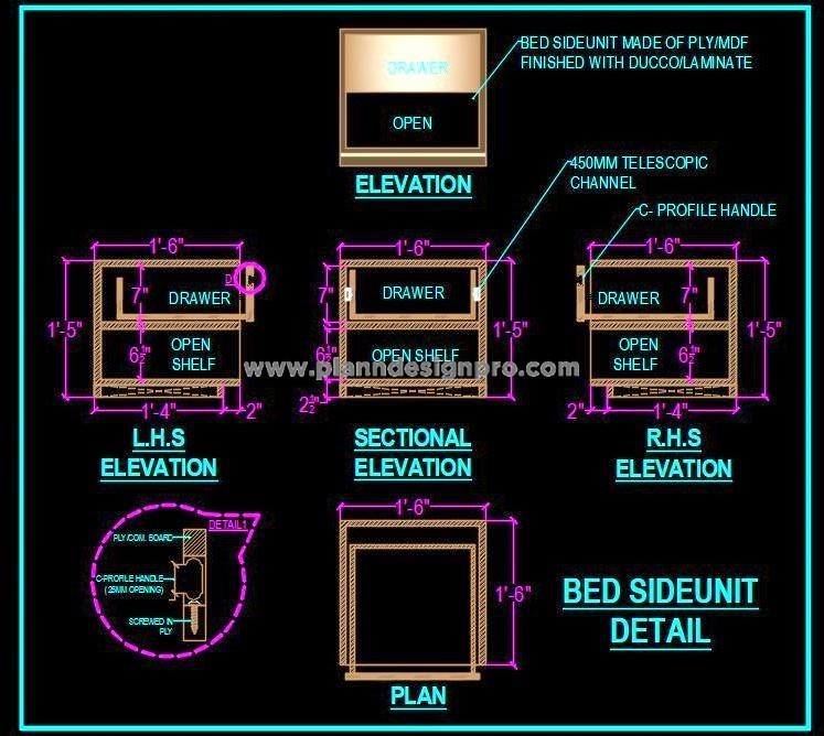 Side Table Design CAD Detail for Furniture Projects