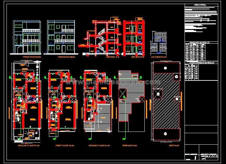 Submission Drawing for 25'x75' House in AutoCAD