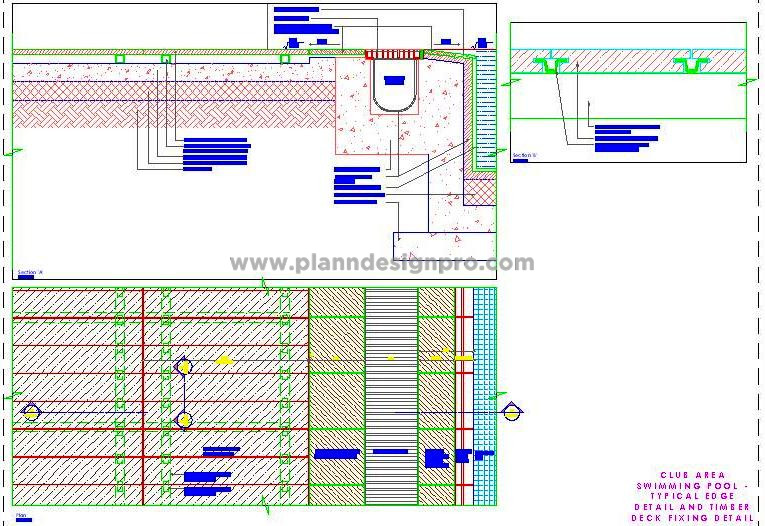 Swimming Pool Base Section CAD- Waterproofing & Details