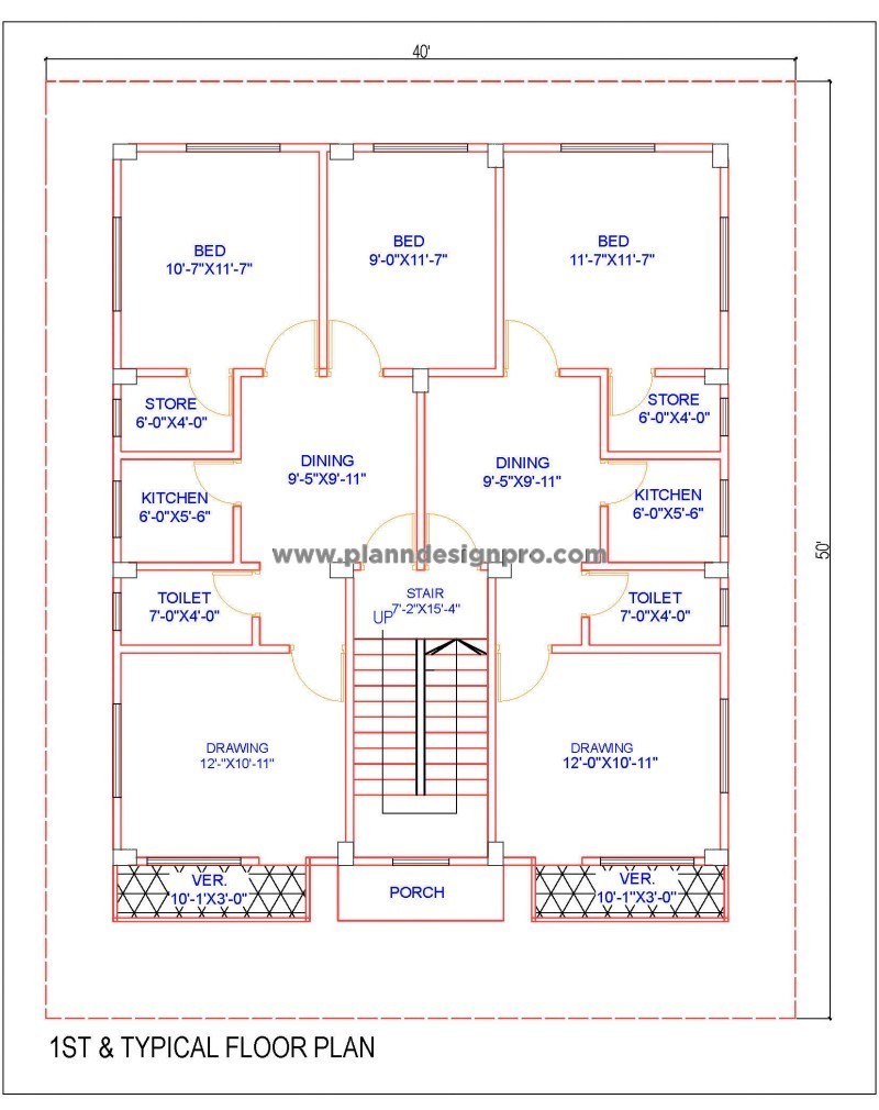 Twin House Residential Building Layout Free AutoCAD DWG