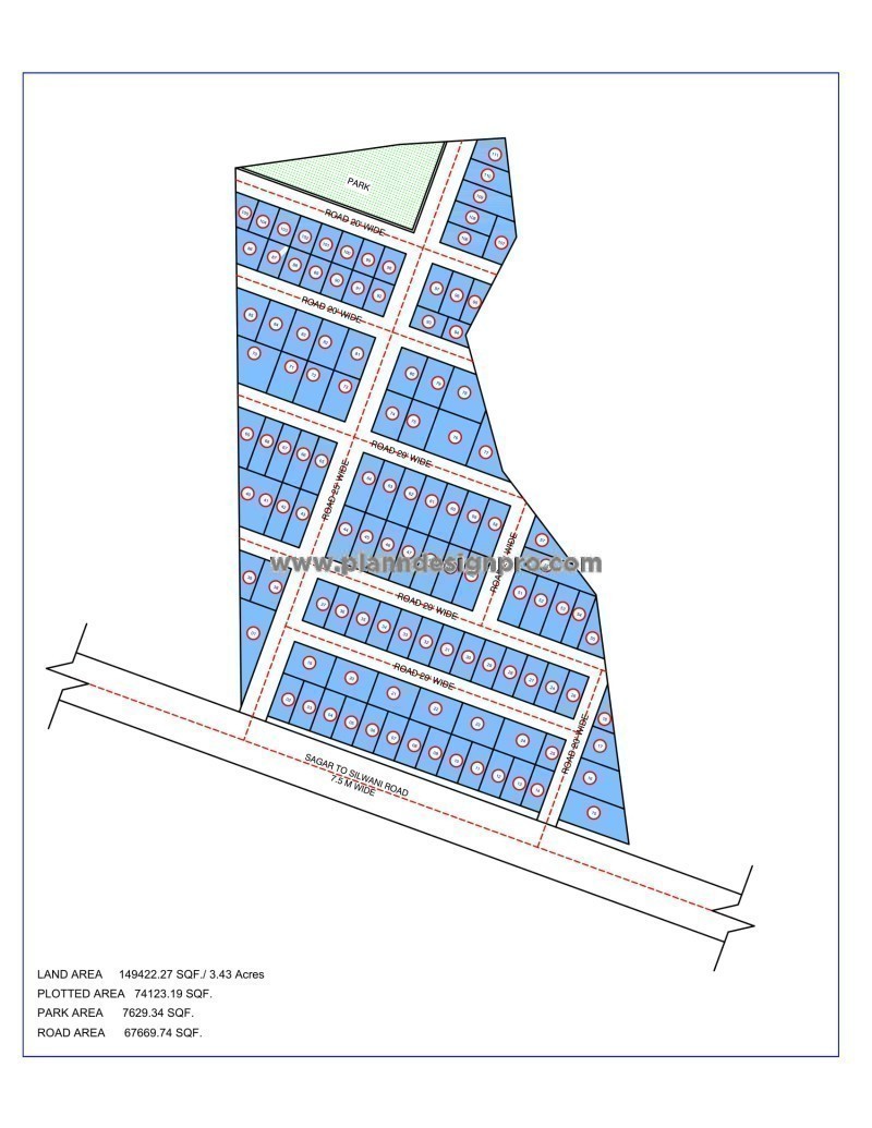Urban Housing Colony Design-  AutoCAD Layout Plan