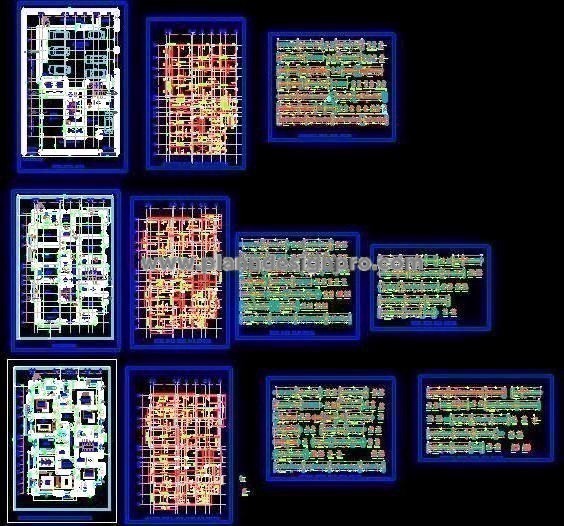 Villa Structural Layout with 4 BHK Design - DWG File