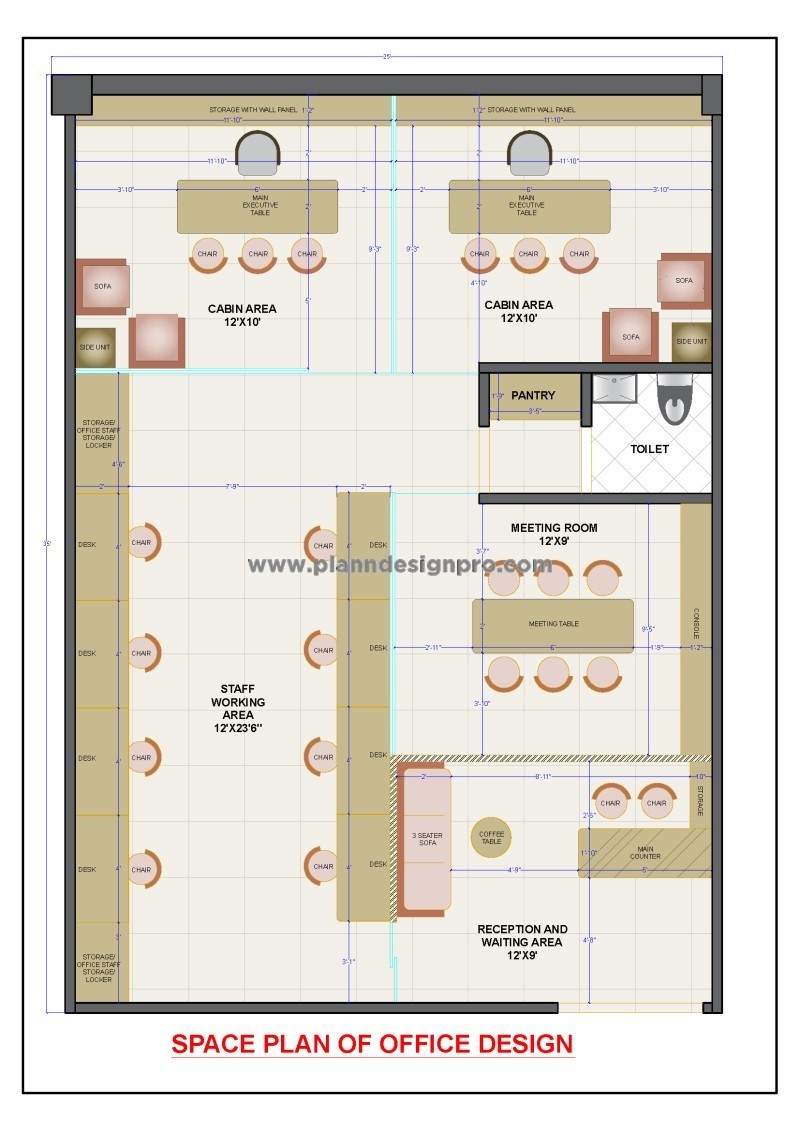 Well-Planned Office Layout AutoCAD DWG File