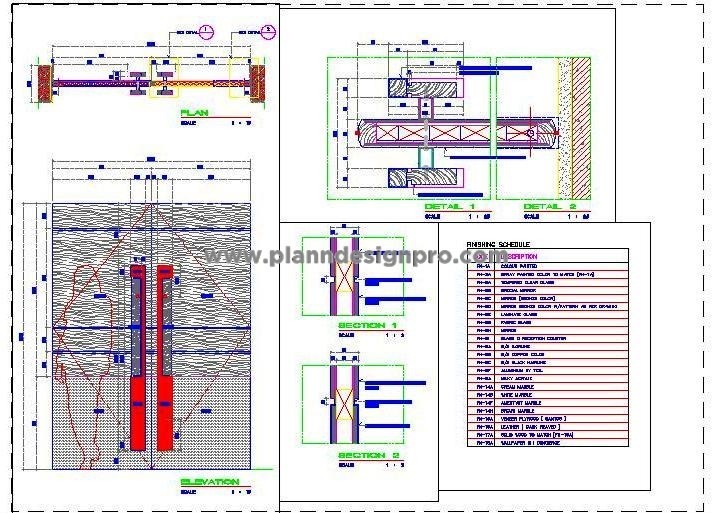Wooden Flush Door DWG- Double Leaf with Custom Handle