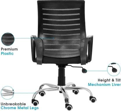Da Urban Boom Mid Back Mesh Revolving Chair – Modern Look for Conference Rooms
