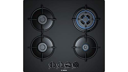 Elica Hob 4 Burner Auto Ignition Glass Top - 3 Mini Triple Ring Brass Burner and 1 Double Ring Brass Gas Stove (Flexi AB HCT 460)